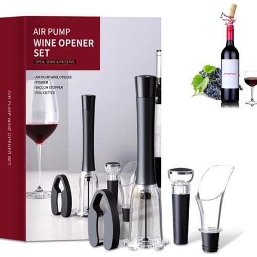 1 Set Wine Bottle Opener Air Pump Opening Tools Stainless Steel Pin Jar Cork Remover Wine Corkscrew Bar Accessories Kitchen Tool
