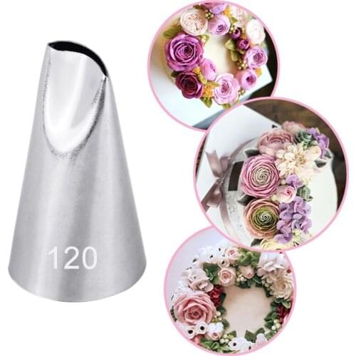 1PCS #120 Pastry Nozzles High Quality 304 Stainless Steel Icing Piping Nozzles Cream Metal Tips Cake Decorating Tools Bakeware
