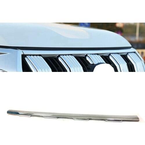 For Toyota Cruiser Prado FJ150 FJ 150 2018 Auto ABS Chrome Front Up Center Grille Grill Cover Trim 1Pcs Car Accessories