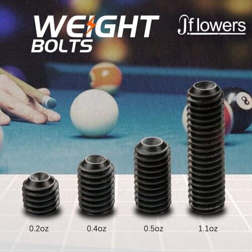 Jflowers Weight Bolt Adjust 0.2/0.4/0.5/1.1oz 12/19/25/45mm 4 Pieces Set of Weight Bolt Adjustable Billiard Accessories