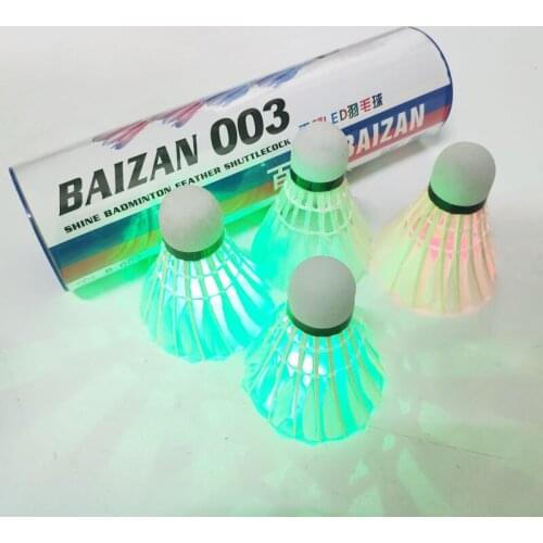 4PCS High Quality Foam Head Luminous Badminton Night Use Duck Hair LED Luminous Entertainment Shuttlecock Badminton Supplies