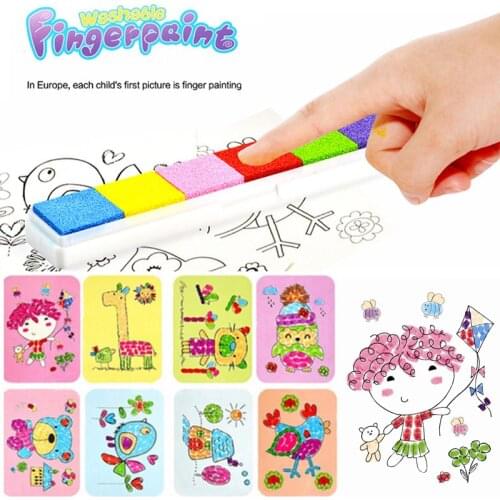 8Pcs/Set Cartoon Kids Finger Painting Craft Colorful Diy Finger Paint Education Toys For Children Learning Picture Drawing Toys