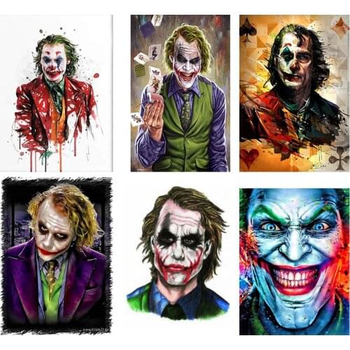 5D DIY Diamond Painting The Dark Knight Joker Picture Square/Round Full Diamond Mosaic Embroidery Cross Stitch Kit Home Decor