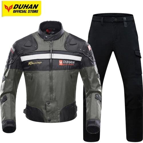 DUHAN Motorcycle Jacket Mens Motocross Jacket Body Protection Waterproof 4 Seasons Moto Cycling Chaqueta Remove Keep Warm Liner
