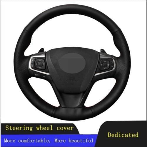 DIY Car Products Car Accessories Steering Wheel Cover Black Artificial Leather For Toyota Camry 2015 2016 2017 Avalon 2013-2018
