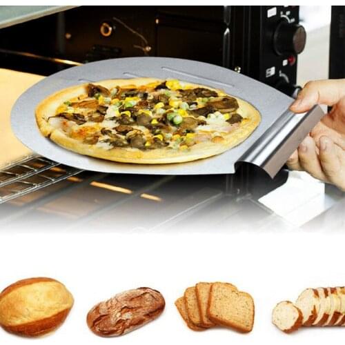 Pizza Shovel Peel Stainless Steel Cutter Round Cake Moving Plate Non-slip Pie Spatula Grill Scraper Pancake Flipper Baking Tool