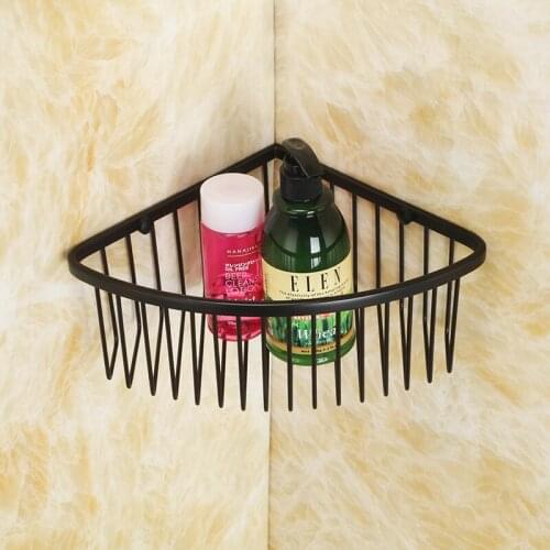 Oil Rubbed Bronze Stainless Steel Wall Mount Corner Shower Caddy Bathroom Basket for Shampoo, Conditioner, Soap--2241