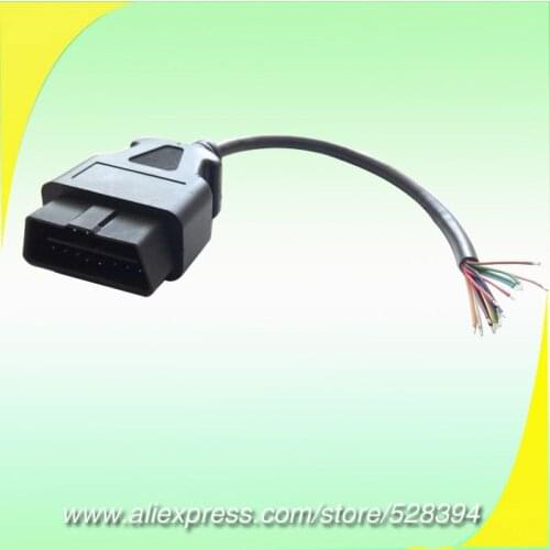 Wholesale Auto Car Diagnostic Cable OBD2 OBD 2 OBD-II OBDII 16PIN Male TO End Opening OBD CABLE 16 PIN J1962M TO OPEN 50pcs