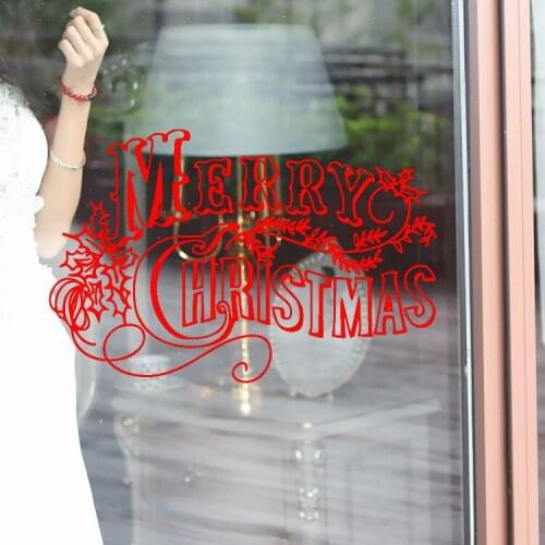 Merry Christmas Santa PVC Removable Wall Sticker Christmas Decoration Window Glass Stickers Xmas Wallpaper Home Decor