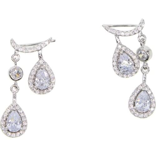 Rhinestone Shining Crystal Water Drops dangle Earrings Fashion Party Jewelry Dangle Earrings for women