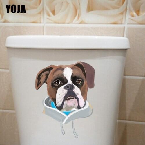 YOJA 17*21.6CM Fashion Dog Wall Decal Living Room Home Decor Toilet Sticker Modern Art T3-0740