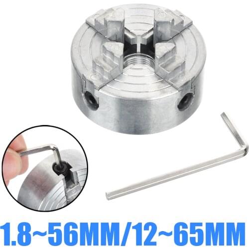 Z011A Aluminum Metal Lathe Chuck 4-Jaw Chuck Clamp Accessory for Mini Metal Lathe Portable Drill Chuck
