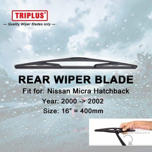Rear Wiper Blade for Nissan Micra Hatchback (2000-2002) 1pc 16" 400mm,Car Rear Windscreen Wipers,Back Windshield Wiper Blades