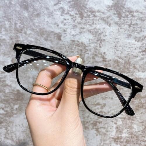 New Anti-Blue Light Square Eyeglasses Women Fashion Optical Myopia Prescription Plastic Glasses Frame Vintage Men Eyewear