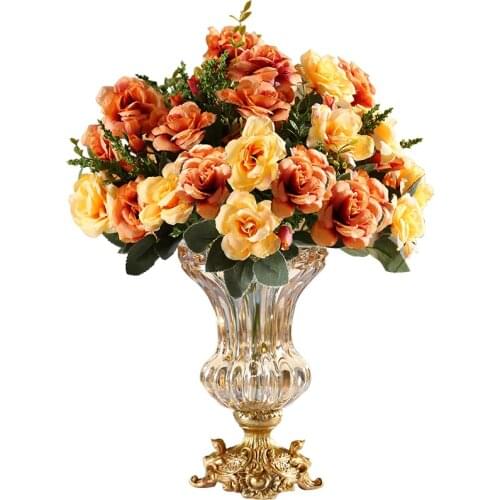 Gold Luxury Long Resin Vase European Style Hydroponics Home Design Dried Flowers Creative Hobbies Vaas Flower Vase EH50VA