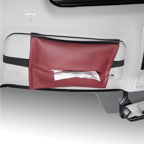 1 Pcs Car Tissue Box Towel Sets Car Sun Visor PU Leather Tissue Box Holder Auto Interior Storage Decoration Car Accessories
