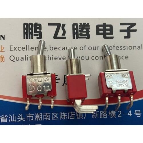 1PCS Taiwan Dailywell Q11 1MS1T2B4M6QES toggle switch curved foot 3 feet 2 gear shaking head rocker switch horizontal