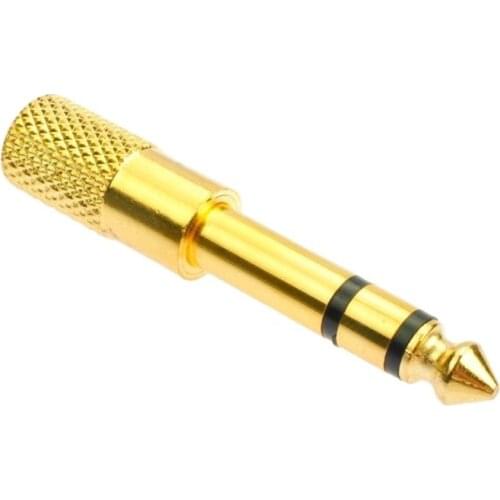 1Pcs trs 6.35 to 3.5mm Male with Female Jack Stereo Speakers Audio Adapter TRS 6.35 to 3.5mm converter