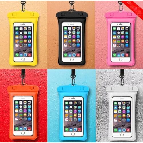 2020 Runseeda 6Inch Floating Airbag Swimming Bag Waterproof Mobile Phone Pouch Cell Phone Case For Swim Diving Surfing Beach Use