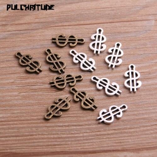 40pcs 8*16mm New Two Color Musical Notation Charms Music Pendants For DIY Jewelry Handmade Making Accessorie