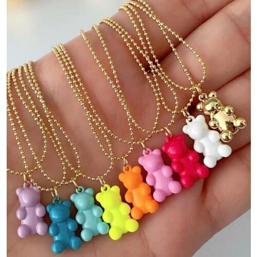 5Pcs Popular lovely small size animal enamel summer colors Pendant Necklaces for Women Girl