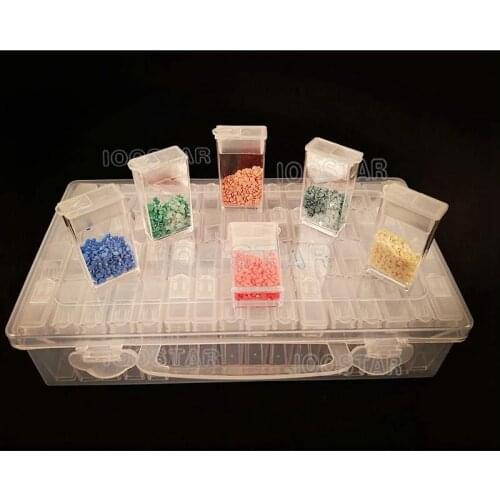 Diamond Painting Accessories 64 Grid Container Box DIY Diamant Embroidery Mosaic Tools Bead Transparent Plastic Drill Storage
