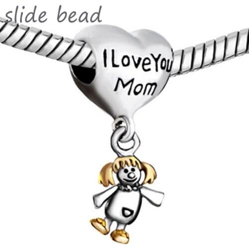 Beads for jewelry making I love you mom pendant charm beads beads for jewelry making suitable for Pandora bracelet