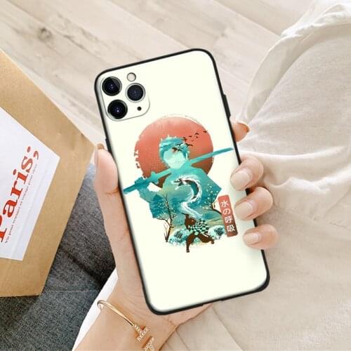 Demon Slayer Tanjiro anime For IPhone Se 6 6s 7 8 Plus X XR XS 11 12 Mini Pro Max Glass TPU Soft Silicone Phone Case Cover Shell