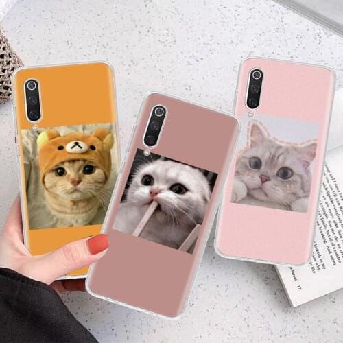 Super Lovely Cat Kitten Cute Funny Silicon Phone Case For Xiaomi Note 10 Mi 11 9 8 CC9 10T 9T 5X 6X A3 A2 A1 Lite Pro Poco F1 X3