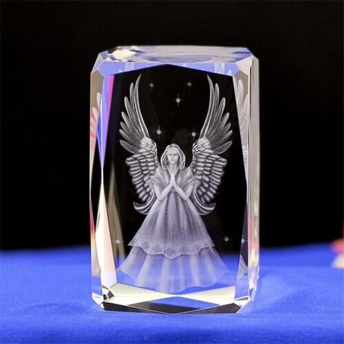 Home Decoration 3D Guard Angel Crystal Crafts Ornaments Birthday Festival Commemorative Gifts Creative Gift Decoration Figures
