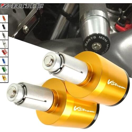 FOR V-STROM LOGO Motorcycle Accessories CNC Aluminum 22MM Handlebar Grips Handle Bar Cap End Plugs For SUZUKI DL650/V-STROM