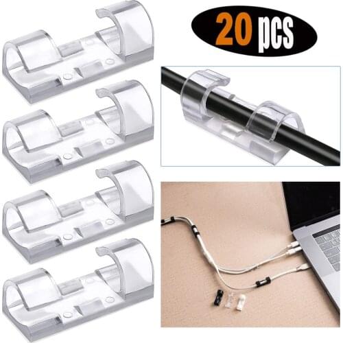 Cable Organizer Clips Cable Management Desktop Workstation ABS Finisher Wire Manager Cord Holder USB Charging Data Line Winder