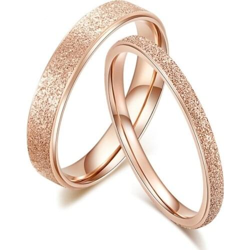 1pc Rose gold frosted ring simple style female ring couple tail ring