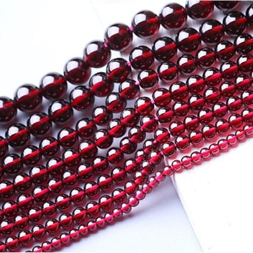 4/5/6/7/8mm AAA Natural Round Dark Red Garnet Beads For Jewelry Making beads 15'' DIY Beads Bracelets For Women Trinket Gift