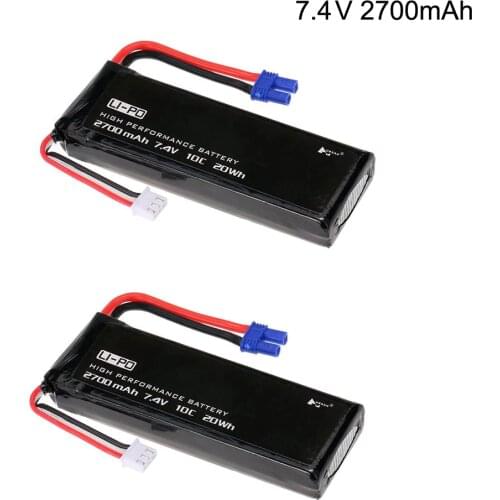 2PCS 7.4V 2700mAh lipo battery for Hubson H501W H501S H501C 20WH for RC Qaudcopter Drone Parts 2s 7.4 v 2700 mah Battery