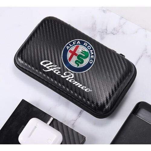 Multifunction Carbon Fiber Car Driving Supplies Storage bag For Alfa Romeo 159 147 156 166 Giulietta Giulia Mito Spider car