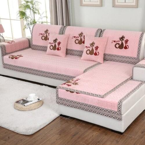 New Hot plush sofa cushion four seasons universal fabric non-slip cushions Winter sofa cover hood towel all-inclusive Nordic