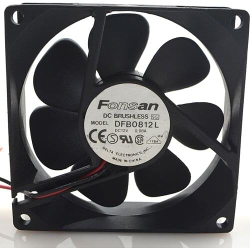 New original 8025 12V 0.08A 8CM DFB0812L ultra-quiet 2-wire power supply computer chassis fan