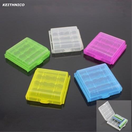 KEITHNICO 10Pcs Plastic Battery Storage Boxes Case Storage Holder Battery Cover for 10440 14500 AA AAA Battery Box