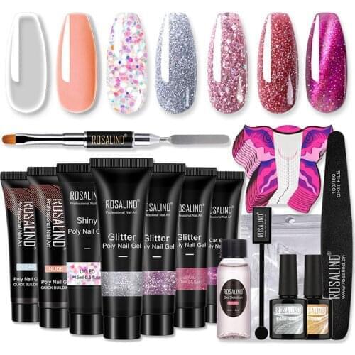 Poly Nail Gel Glitter Nail Extension Acrylic Gel Nail Gels UV Building Gel Polish Base/Top Coat /Pen/Solution Manicure Sets