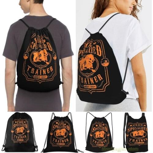 Fire Trainer (Arcanine) Women Drawstring Sackpack Gym Bags Men Outdoor Travel Backpacks For Training Fitness Swimming Bag