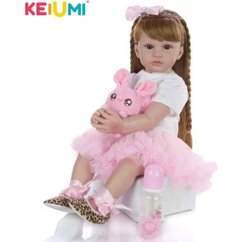 Realistic 24 Inch Cute Reborn Boneca Menina KEIUMI Lovely 60 cm Soft Silicone Reborn Babies Doll Childrens Day Birthday Gifts