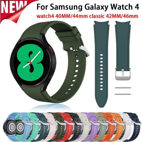 20mm Original Soft Silicone Band Strap For Samsung galaxy watch 4 40MM/44mm classic 42MM/46mm Gear S2 classic/Galaxy Watch3 41mm