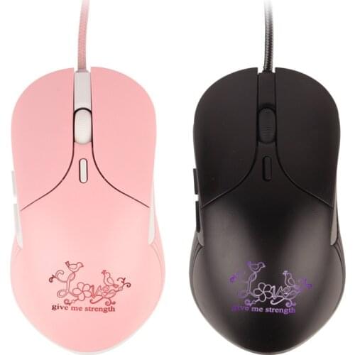 Pink Gaming Mouse 3200dpi Colorful Backlight Stylish Beautiful 4 Level DPI Wired Women Mouse for Girl Office Games Gift Laptop