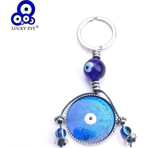 Lucky Eye Turkey Evil Eye Keychain Alloy Owl Leaf Turtle Hamsa Hand Car Keyring For Men Women Kid Jewelry EY1083