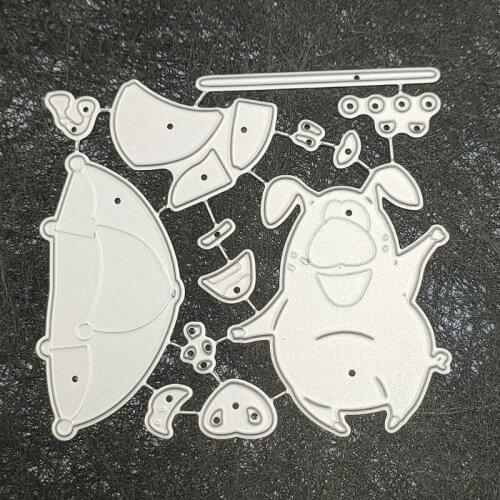 DIY Lovely Pig Embossing Card Knife Mould, Carbon Steel Printing Steel Mould for Album Paper Card Making