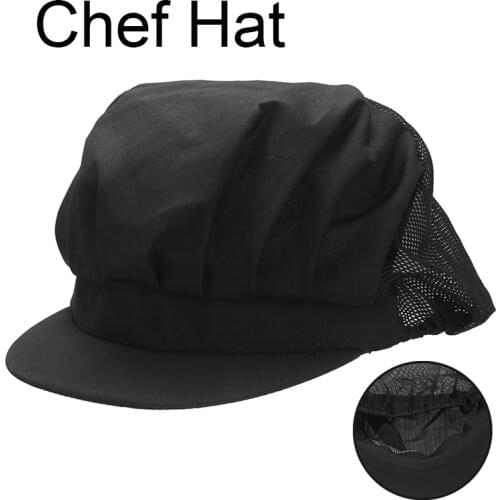 Chef Kitchen Hat Unisex Men Women Baker Chef Elastic Cap Dustproof Hair Nets Hat Catering Supplies