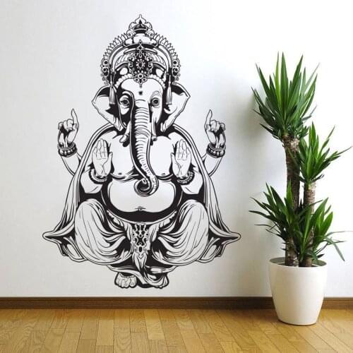 Ganesha Elephant Buddha Mandala Yoga Wall Stickers Removable DIY Home Decor Vinyl Wall Decals For Living Room