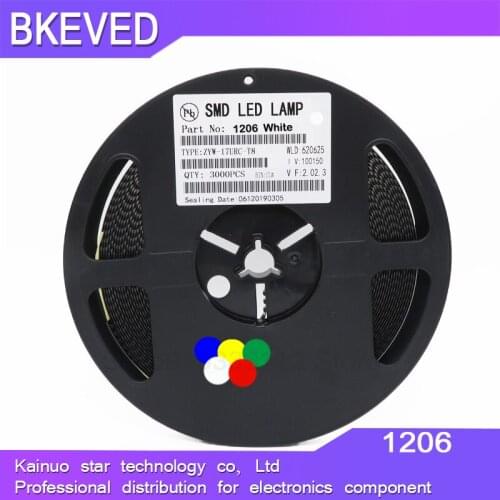 1Reel 3000pcs 1206 SMD LED light Yellow Red Green Blue White new and light emitting diode Water Clear LED Light Diode Set