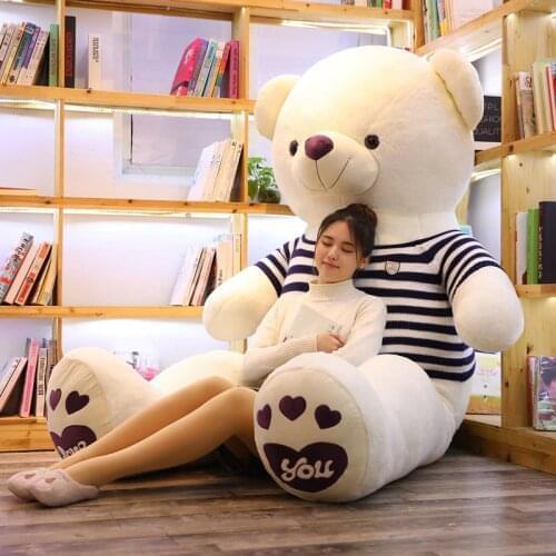 1PC Teddy Bear Plush Toys Sweater Bear 80M Soft Stuffed Animals Cute Embrace Bear Plush Dolls For Baby Kids Christmas Gifts